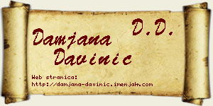 Damjana Davinić vizit kartica